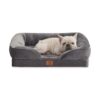 Waterproof Dog Bed with Orthopedic Foam Support for Grey Dogs up to 30 lbs