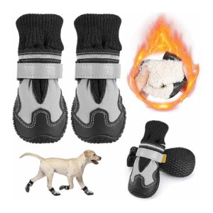 Waterproof Dog Boots for Small Medium Large Dogs Winter Cold Weather Grey Size 5