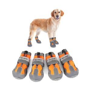 Waterproof Dog Boots with Soft Fleece Lining and Adjustable Closure