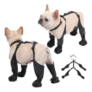 Waterproof Dog Boots with Suspenders and Anti-Slip, Protective for Small to Medium Dogs