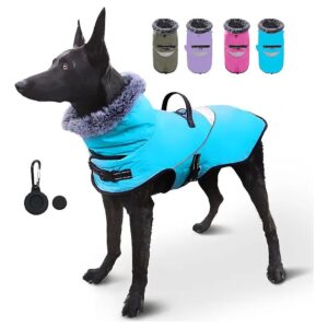 Waterproof Dog Coat with Breathable Fleece for Small Medium Dogs and Large Chest Sizes