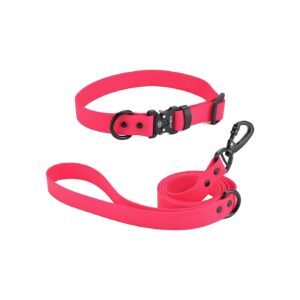 Waterproof Dog Collar and Leash Set for Small Medium Large Dogs with Adjustable Collar