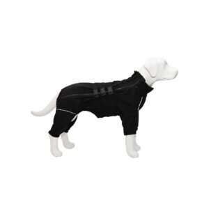 Waterproof Dog Jacket with Reflective Strips for Small Medium Large Dogs Black XXL