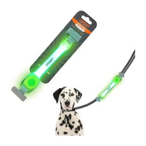 Waterproof Dog LED Flashing Collar Accessory with Nylon Stickers for Night Outdoor Safety