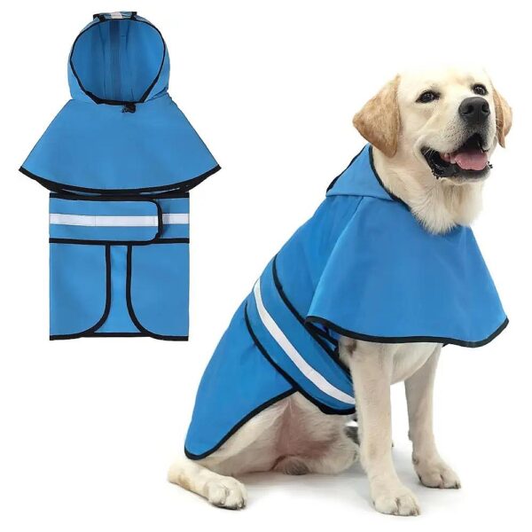 Waterproof Dog Raincoat for Large Dogs with Reflective Straps and Adjustable Fit