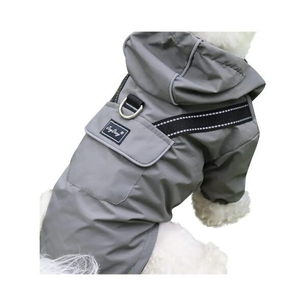 Waterproof Dog Raincoat for Small Breed Dogs with Grey Colour