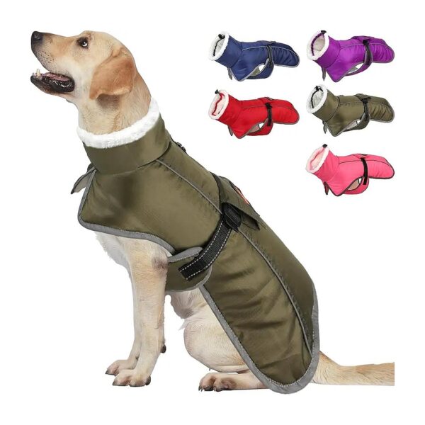 Waterproof Dog Snow Vest with Fleece Turtleneck for Small Medium Large Dogs