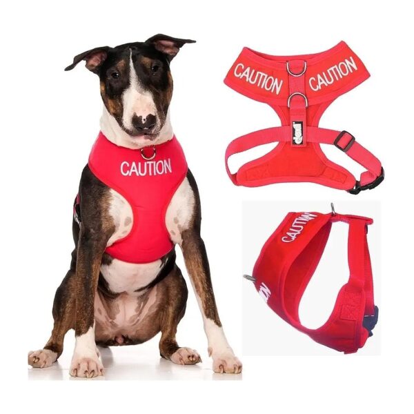 Waterproof Dog Vest with Red Warning Coded D Rings No Pull Front Back