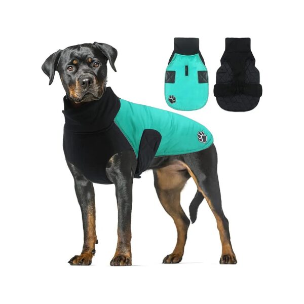 Waterproof Dog Winter Coat with Velcro and Zipper for Easy On and Off and Adjustable Fit