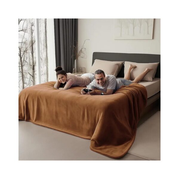 Waterproof Flannel Blanket for Couples Bed Intimacy 60x80 Brown Beige Soft and Leakproof