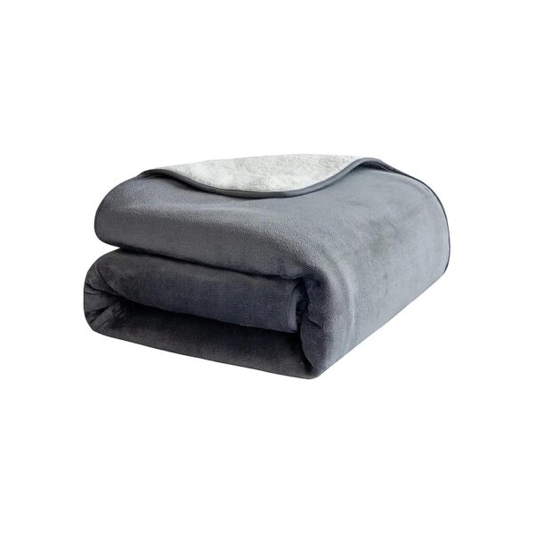 Waterproof Grey 3-Layer Flannel Sherpa Dog Blanket for Pet Bed, Couch Sofa, 50x60