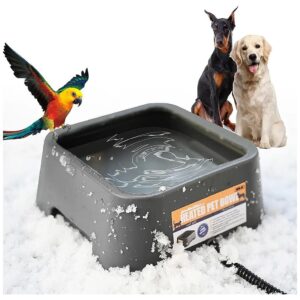 Waterproof Heated Dog Bowl with 35W Thermostatic Control for Winter Use