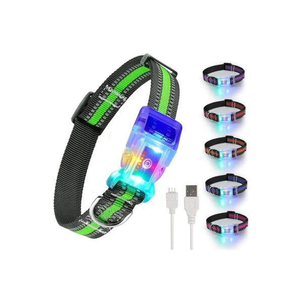 Waterproof LED Dog Collar for Large Dogs with Adjustable Size and 3 Light Modes