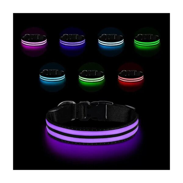 Waterproof LED Dog Collar with 14 Flash Modes for Safe Nighttime Walking