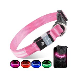 Waterproof LED Lighted Dog Collars for Large Medium Small Dogs