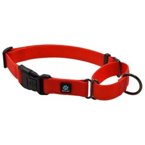 Waterproof Large Red Martingale Dog Collar with Quality Build and Breathable Design