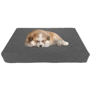 Waterproof Memory Foam Dog Bed for Medium Dogs Up to 20 Pounds with Removable Gray Cover