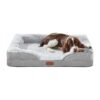 Waterproof Memory Foam Dog Bed with Sides Large Dog Couch Bed Grey for Pet Comfort