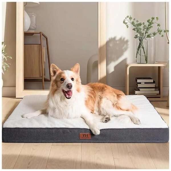 Waterproof Orthopedic Dog Bed with Removable Washable Cover for Large Dogs and Cats