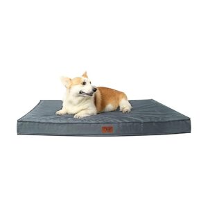 Waterproof Orthopedic Egg Foam Pet Bed with Washable Oxford Cover Grey for Medium Dogs