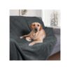 Waterproof Pet Blanket for Large Dogs Dark Gray XL Reversible Fleece for Pet Bed