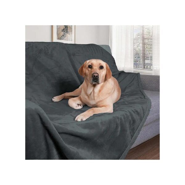 Waterproof Pet Blanket for Large Dogs Dark Gray XL Reversible Fleece for Pet Bed