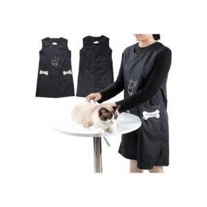 Waterproof Pet Grooming Apron with Pockets and Breathable Fabric for Multi-Functional Use