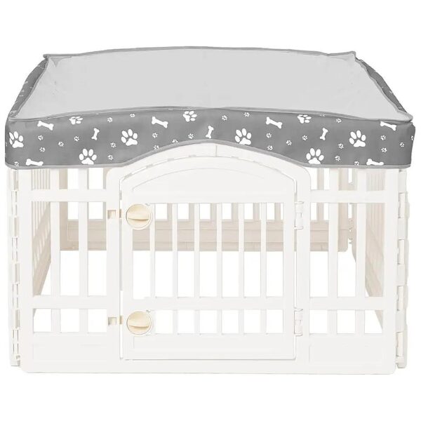 Waterproof Pet Playpen Top Cover, 4-Panel Playpen Fencing, Ideal for Indoor/Outdoor Use