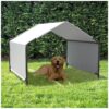 Waterproof Pet Shelter Gray Tent Outdoor Dog House for Large Medium Small Dogs and Cats