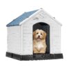 Waterproof Plastic Pet Dog House with Air Vents Elevated Floor Medium Size 28 Height