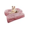 Waterproof Protection Dog Bed for Large Dogs, Pink Plush Faux Fur, Washable Cover