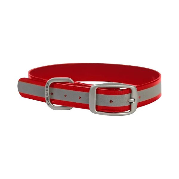 Waterproof Red Dog Collar for Small Dogs with Reflective Design