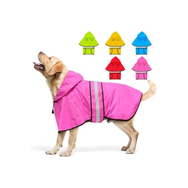 Waterproof Reflective Dog Raincoat for Large Dogs with Adjustable Fit