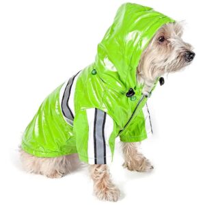 Waterproof Reflective Dog Raincoat with Adjustable Hood and Polar Fleece Insulation