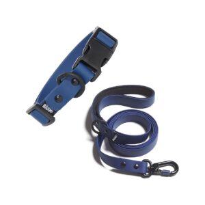 Waterproof Small Dog Collar and Leash Bundle Navy