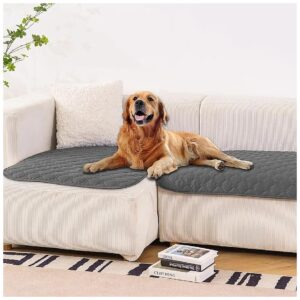 Waterproof Soft Pet Bed Cover Reversible Dark Grey Light Grey Microfiber 32x53