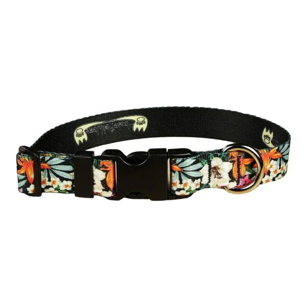 Waterproof Super Soft Polyester Floral Dog Collar Tropical Garden Adjustable 13-21