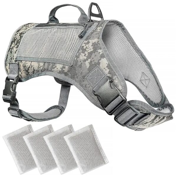 Waterproof Tactical Dog Harness for Outdoor Activities with Bug Prevention Pouches