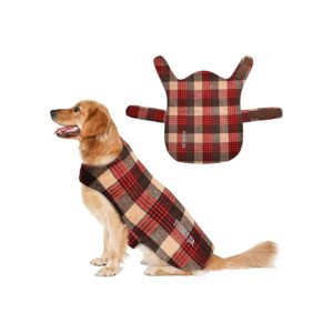 Waterproof Windproof British Style Plaid Dog Coat for Medium Large Dogs