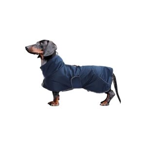 Waterproof Winter Coat for Dachshunds, Sausage Dog, Long Back Breeds, Navy, Large