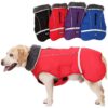 Waterproof Winter Dog Coat with Harness Hole for Small Medium Large Dogs Size S Red