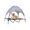 Waterproof and Chew-Proof Elevated Dog Bed with Removable Canopy and Metal Frame