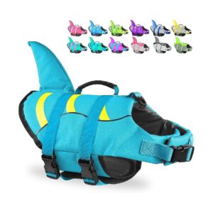 Waterproof and Durable Dog Life Jacket with Shark Fin for Small to Large Dogs