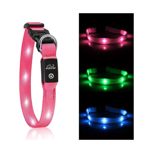 Waterproof and Lightweight LED Dog Collar for Small Puppies and Kitties with USB Charging