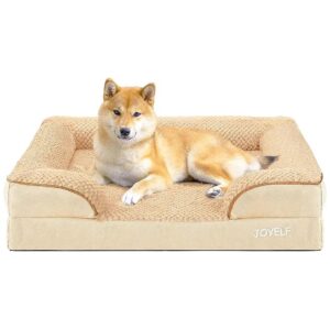 Waterproof and Non-Slip Orthopedic Pet Couch Bed with Soft Plush Cover for Medium Dogs