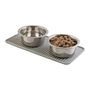 Waterproof and Non-Slip Pet Food and Water Bowl Feeding Mat for Dogs and Cats