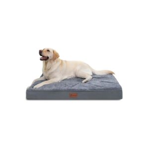 Waterproof and Orthopedic Dog Bed with Anti-Cheat Bottom, Grey, Medium Size