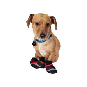 Waterproof and Reflective Dog Boots for Small Dogs Medium Red Adjustable Straps and Soles