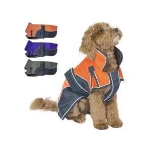 Waterproof and Reflective Dog Parka with Removable Leg Straps and Neck Cover