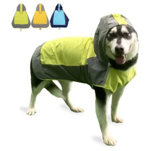 Waterproof and Reflective Dog Raincoat with Hoodie for Medium Large Dogs